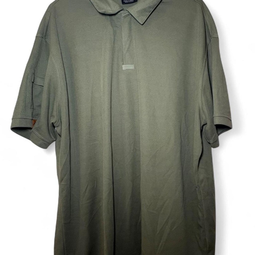 Polo Shirt Mens Olive Green Short Sleeve Performance